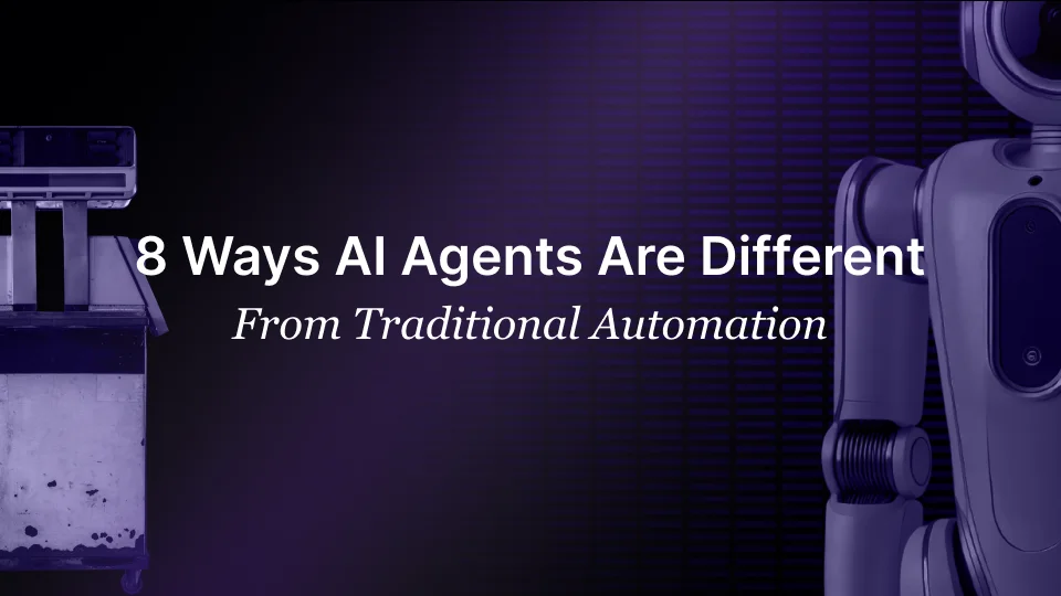 A side-by-side comparison of AI agents and traditional automation.
